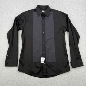 Eton Shirt Mens 41 16 Black Slim Fit Tuxedo Dress Shirt French Cuff Formal Tux
